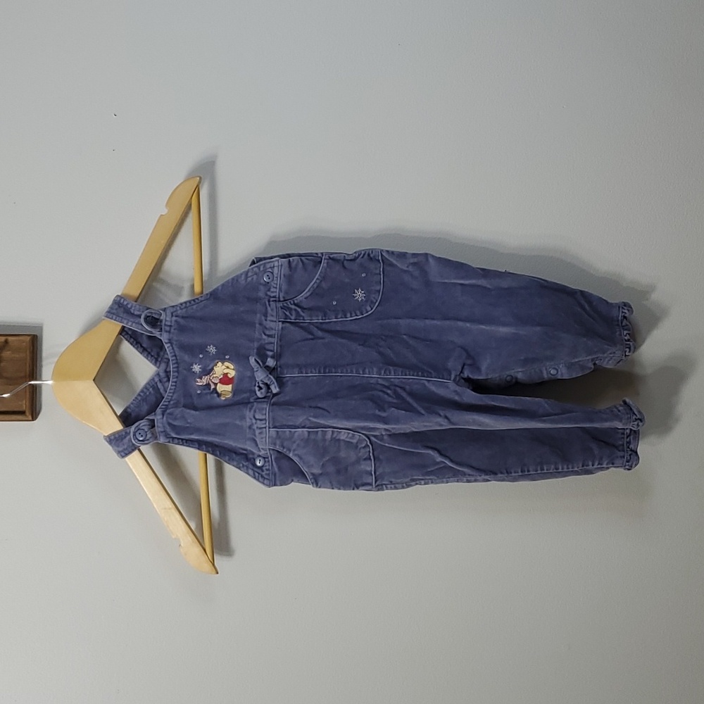 Blue Velvet Winnie the Pooh Overalls | 12 Months